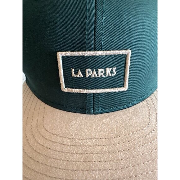 H&M La Parks Snapback Hat One Size Green & Beige Adjustable - Picture 2 of 6